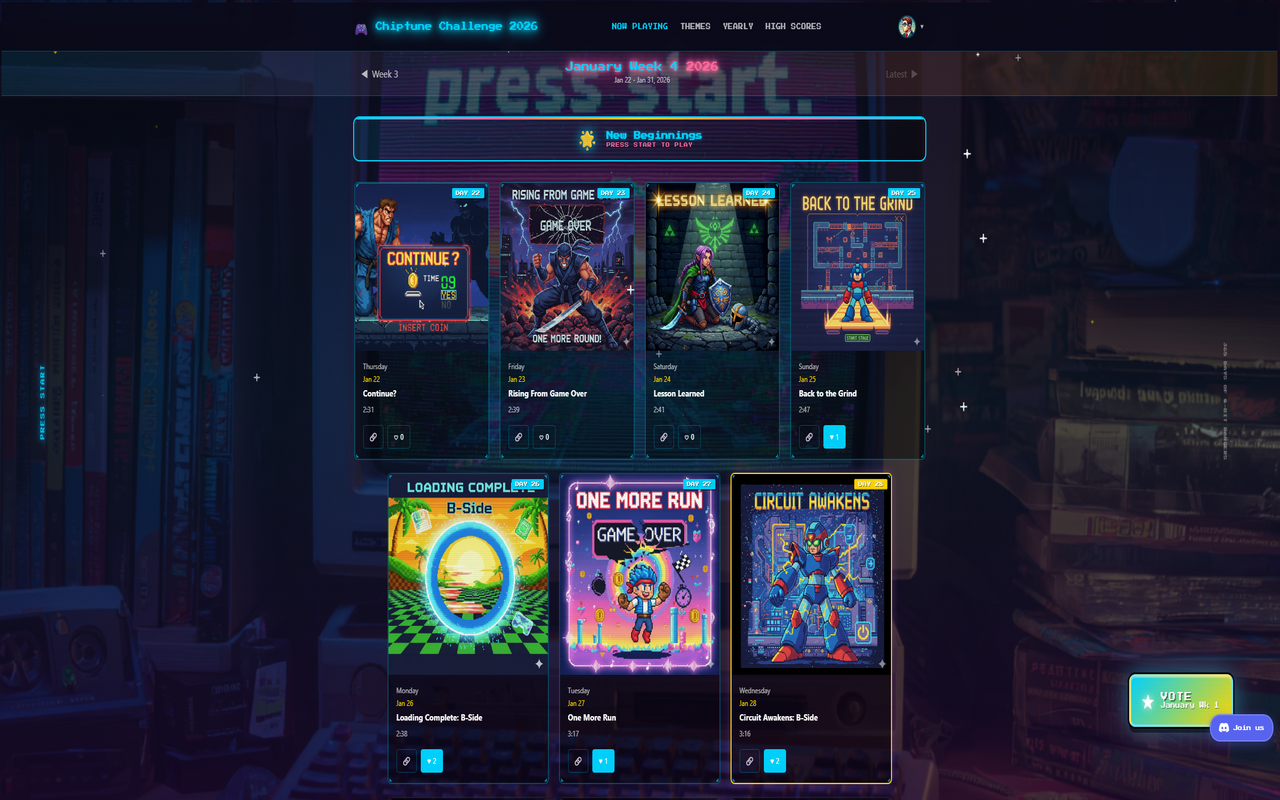 Building the Chiptune Challenge: A Year-Long Music Competition Platform