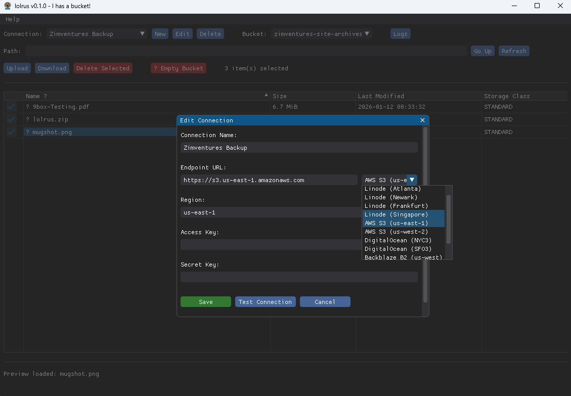 lolrus - connection management