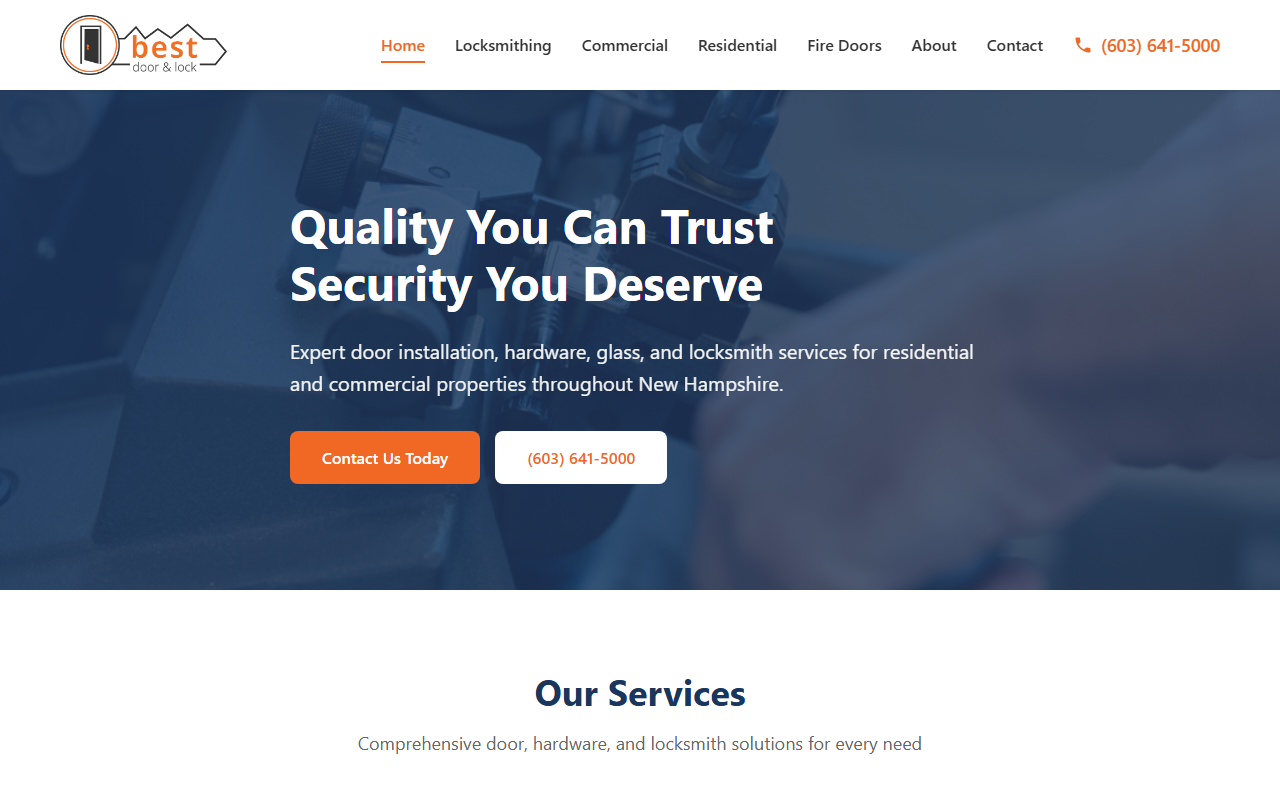 Best Door & Lock website screenshot