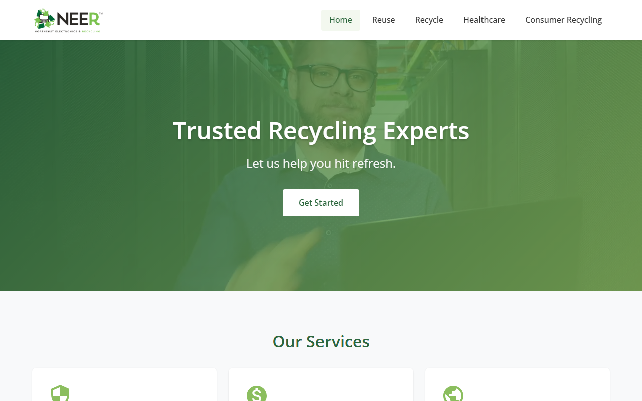 NEE Recycling website screenshot