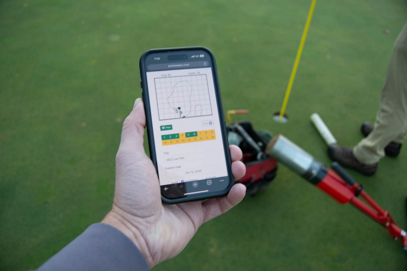 Pin Sheet Pro being used on a golf course